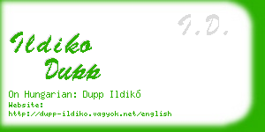 ildiko dupp business card